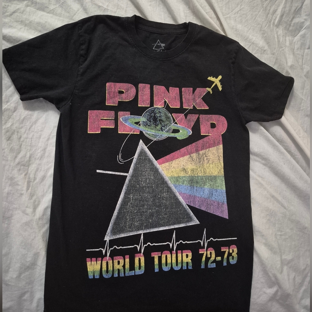 Pink Floyd Black Tee with Pink and Yellow Accents